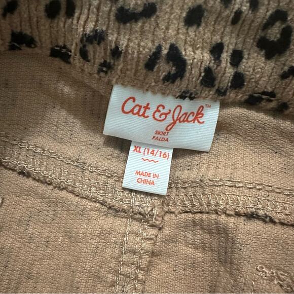 NWT!! Girl's Cat & Jack Leopard Print Skirt- Black/Brown, XL (14/16), Stretch - Picture 8 of 9